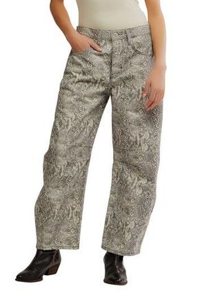 Free People Print Barrel Leg Jeans in Snake Combo at Nordstrom Rack, Size 24