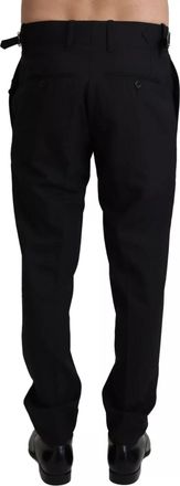Dolce & Gabbana Black Wool Stretch Dress Trouser Mens Pants