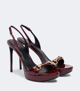 Gucci Donna patent leather platform sandals
