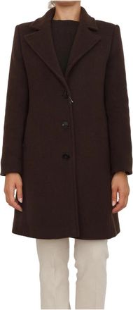 Marella Cappotto Marrone - Dames - Mantel - Bruin - XL - Wol - Jassen