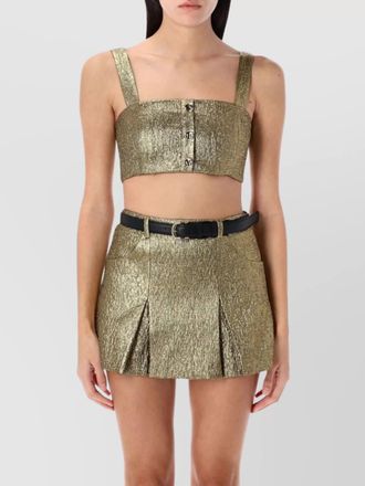 Self Portrait metallic jacquard cropped bandeau top