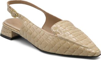 Adrienne Vittadini Rafi Slingback Flat in Beige Croc Patent at Nordstrom Rack, Size 6.5