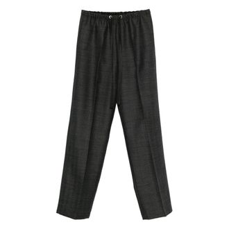 Forte_Forte Broeken, Dames, Grijs, L, Rechte broek