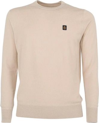 RefrigiWear Truien & Vesten, Heren, Beige, L, Wol, Wollen trui met ronde hals