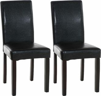 Clp Set 2 sedie da pranzo Ina in similpelle nero marrone scuro