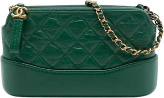 Chanel Pre-owned Vintage Crossbody Bag - Dames - Vintage Schoudertas - Groen - ONE Size - Leer - Vintage