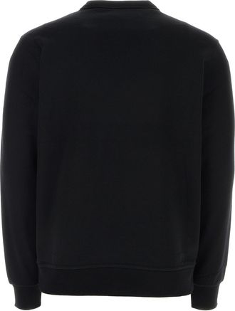 Burberry Mens Logo-Printed Stretch Cotton Sweatshirt Black Elastane Sweater