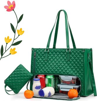 Generic Packuum 3 in 1 Tote Bag, Packuumbagsco 3 in 1 Tote Bag, My Daily Bags Totewith Lunch Compartment, for Work, Travel (Green)