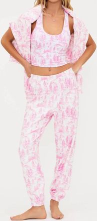 Beach Riot Georgie Sweatpant In Powder Pink Toile
