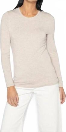 Kinross Cashmere Bamboo Long Sleeve Crew Tee In Agate