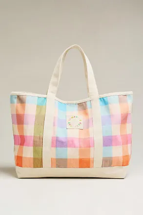 Sunshine Tienda Rainbow Plaid Canvas Tote