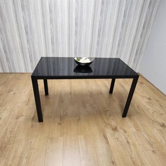 Kosy Koala Dining Table Black Glass Kitchen Place for 6 Seats, Dining Table Only