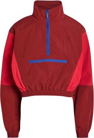 Saint Laurent Colour-blocked Shell Cropped Jacket - Dark Red - 38 (UK10 / S)