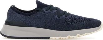 Brunello Cucinelli Navy Blue Lace-up Sneakers