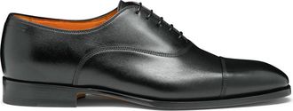 Santoni Leren Oxford Schoen - Heren - Nette schoenen - Zwart - 43 EU - Leer - Schoenen