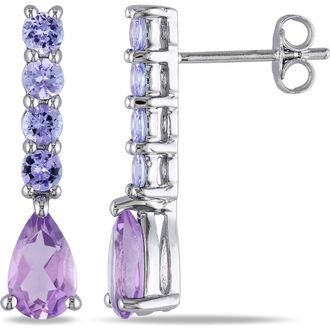 Delmar Sterling Silver Amethyst & Tanzanite Drop Earrings in Purple at Nordstrom Rack