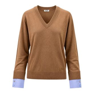 Liu Jo V-neck Truien - Dames - V-hals truien - Beige - XS - Truien & Vesten