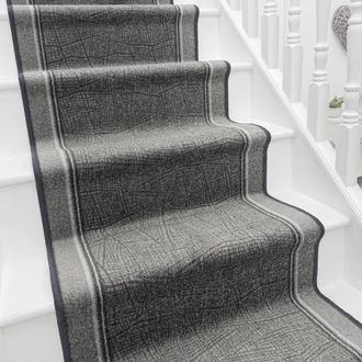 Runrug Stair Runner Carpet - Soft & Comfortable, 8mm - Gala in Dark Grey | Size: 100 cm x 570 cm