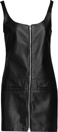 8 by YOOX LEATHER FRONT-ZIP MINI DRESS
