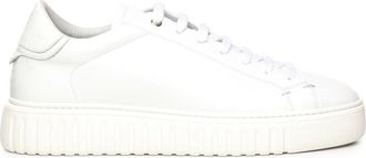 Giuliano Galiano Schoenen, Heren, Wit, 44 EU, Witte Leren Sneakers Logo Belettering Rubberen Zool