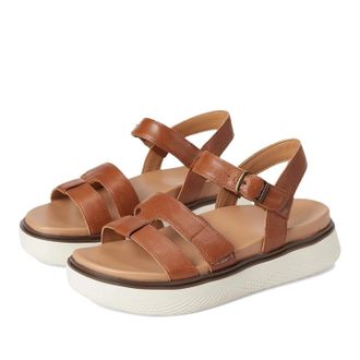 Vionic Solana J4525L1200 Sandals Tan Leather Wedge Heel JZZ1228