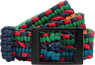 Carlo Colucci Geregen riem met metalen label - unisex - Riemen - Veelkleurig - 90 CM - Accessoires