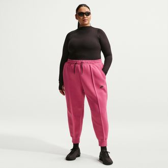 Nike Womens Nike Sportswear Tech Fleece Mid-Rise Jogger Pants (Plus Size) in Purple | FB8332-634