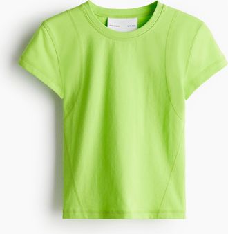 H&M T-Shirt mit Flatlockn&auml;hten - Limegr&uuml;n