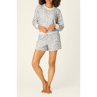 PJ Salvage Print Waffle Knit Short Pajamas in Natural at Nordstrom, Size X-Small