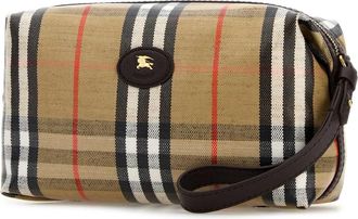 Burberry Mens Printed Canvas Beauty Case Sandpeat Cotton Viscose Linen