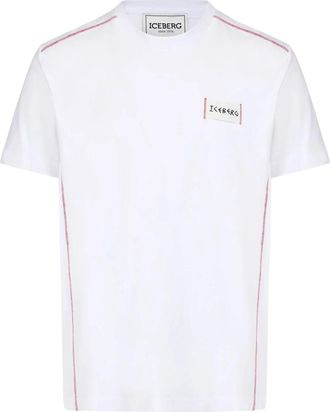 Iceberg Klassiek T-shirt van katoenen jersey met normale pasvorm - Heren - T-shirts - Wit - L - Katoen - Tops