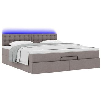vidaXL Estructura De Cama Otomana Con Colch&oacute;n Tela Crema 160x200cm Vidaxl