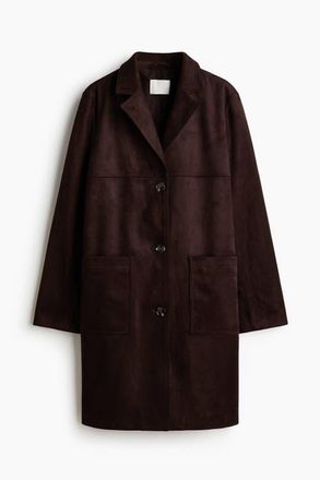 H&M Knee-length Coat in Dark Brown at Nordstrom, Size X-Small