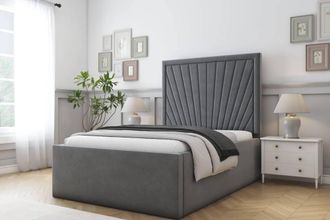 Comfort Beds Kensington Coniston Bed Frame - 50 Upholstered Headboard in Dark Grey | Size: Super King