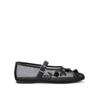 Kurt Geiger Womens Nancy Ballet Flats - Black Fabric - Size UK 4
