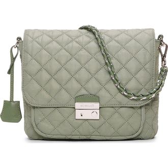 MZ Wallace Medium Crosby Lock Quilted Nylon Crossbody Bag in Agave Green at Nordstrom