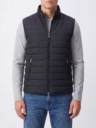 Brunello Cucinelli Gilet imbottito in nylon tecnico trapuntato con collo alto