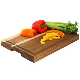 MegaChef 15.5 x 12 Inch Acacia Wood 1.5 Inch Thick Carving and Cutting Serving Butcher Board with Juice Groove at Nordstrom