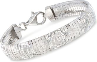 Ross-Simons Italian Sterling Silver Diamond-Cut Omega Bracelet