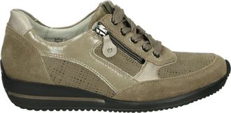 Waldl&auml;ufer Sportieve Lage Damesschoenen Taupe - Dames - Sneakers - Beige - 40 1/2 EU - Leer - Schoenen