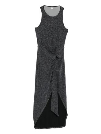 Patrizia Pepe draped midi dress - women - Fabric - III - Black