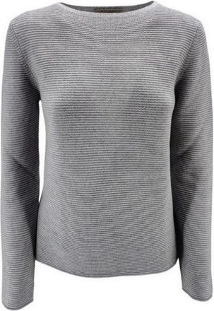 La Fileria Trui met ronde hals - Dames - Ronde hals truien - Grijs - XL - Wol - Truien & Vesten