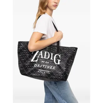 Zadig&Voltaire Monogram Coated Canvas Tote Bag - Black