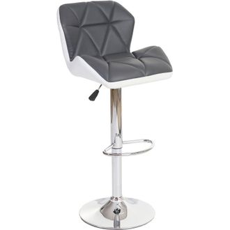 Hhg Sgabello bar regolabile girevole con poggiapiedi HHG 244 acciaio cromato ecopelle grigio