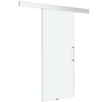 HOMCOM Porta Scorrevole Vetro Satinato 8mm Binario In Alluminio 205x90cm - Homcom