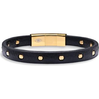 Eye Candy Los Angeles Studded Leather Bracelet in Black at Nordstrom Rack