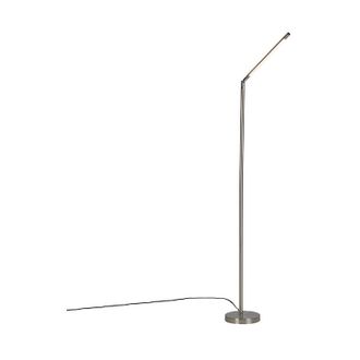 QAZQA + Moderno Lámpara de pie moderna de acero con LED - Berdien Acero Alargada Incluye LED Max. 1 x 6 Watt