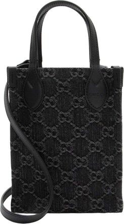 Gucci Gg Denim Ophidia Mini Tote (Authentic Pre-Loved)