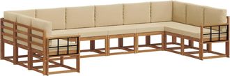 vidaXL Conjunto De Sof&aacute;s De Exterior 10 Uds. Natural Y Beige Vidaxl