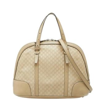 Gucci Pre-owned Handbags, female, Beige, Size: ONE SIZE Pre-owned Vintage Shoulder Bag